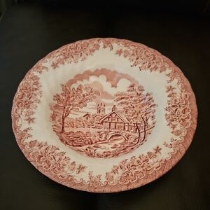 CHURCHILL Vintage Red and White Porcelain Bowl